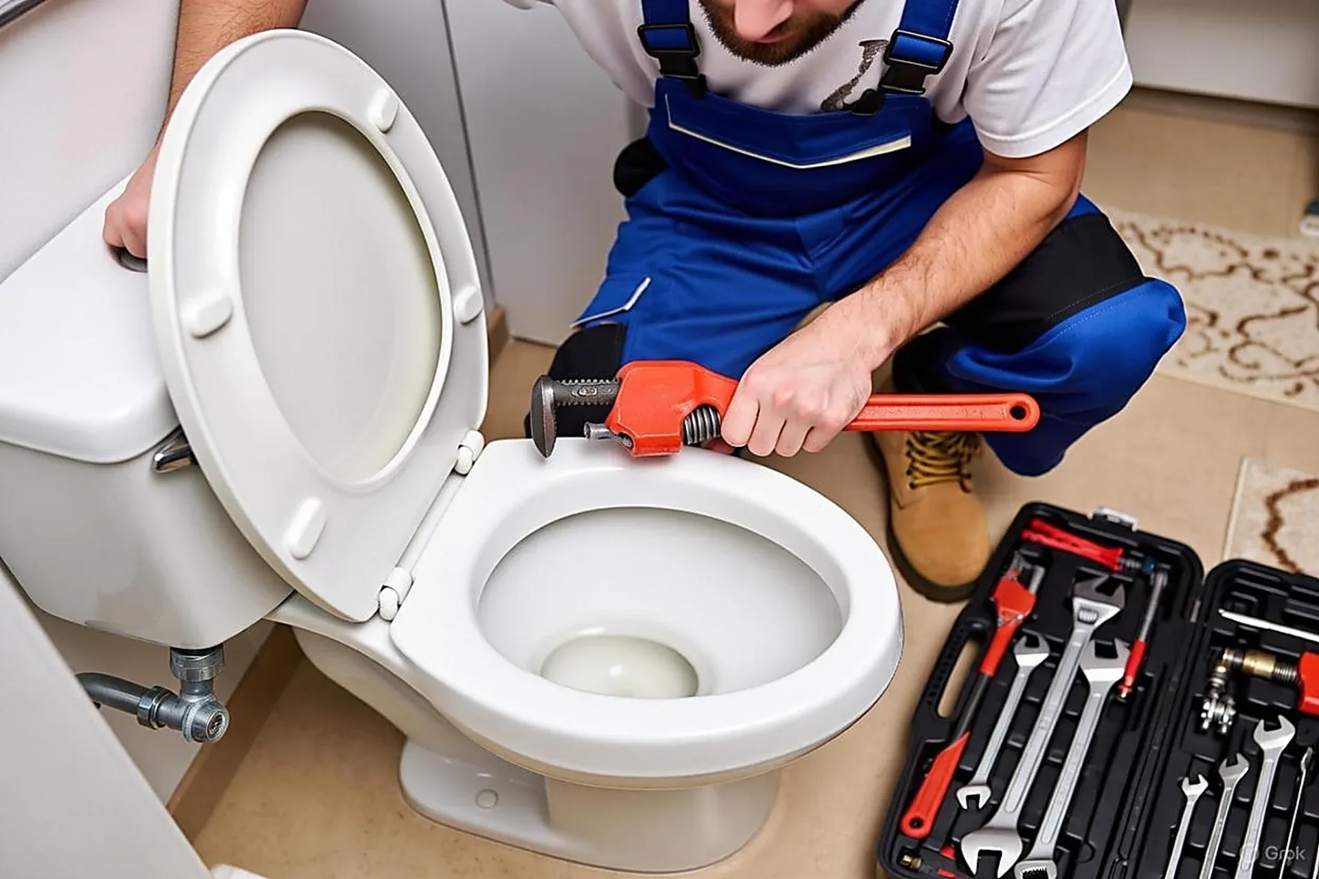 Installation professionnelle d’une toilette dans une salle de bain